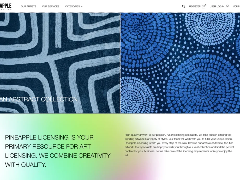 Pineapple Licensing Shopify catalog and product browsing experience