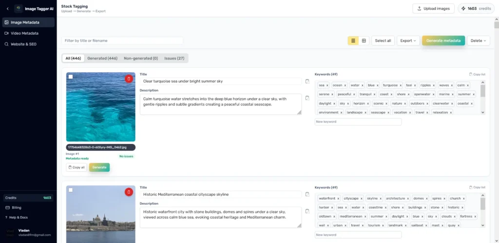 ImageTagger AI product screenshot